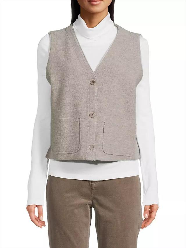 Boiled Wool V-Neck Vest Product Image