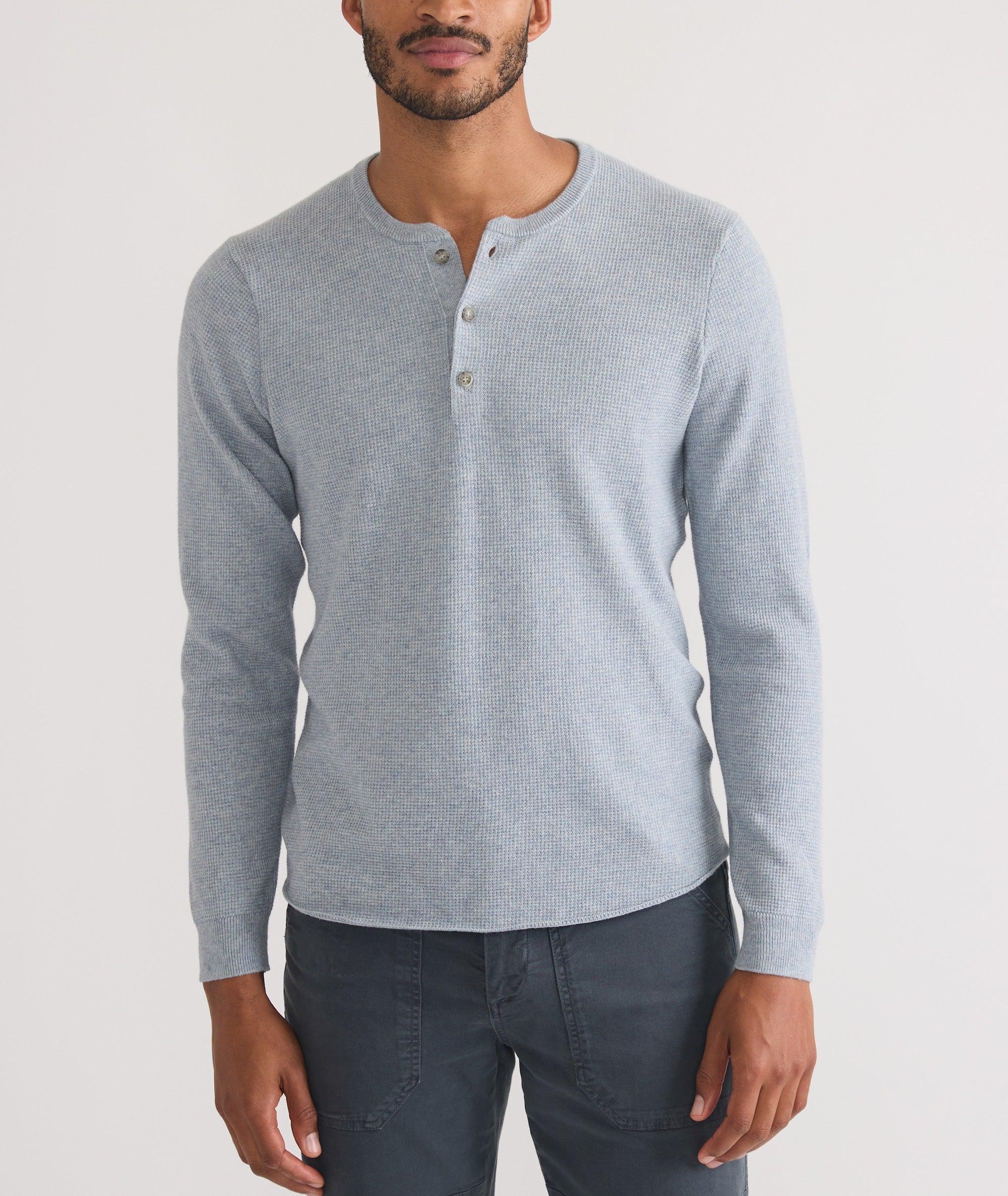 Merino Blend Sweater Henley Product Image