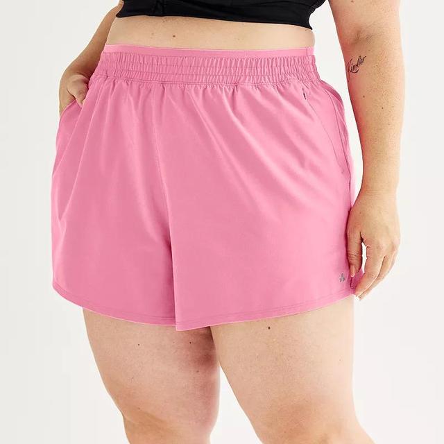 Plus Size Tek Gear Woven Run Shorts, Womens Dark Blue Product Image