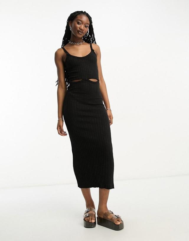 COLLUSION heavy rib cut out cami maxi dress Product Image