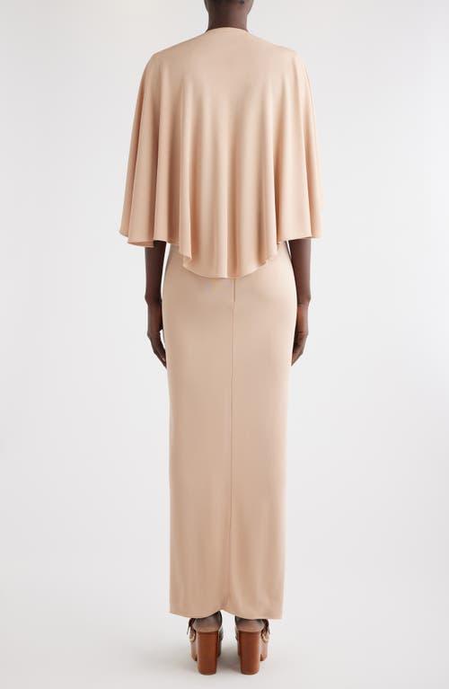 Long Cape Dress In Crêpe Jersey Pink Size 10 100% Viscose Product Image