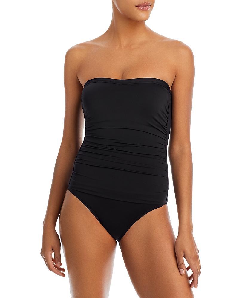 Tommy Bahama Pearl Shirred Bandeau One Piece Swimsuit Product Image