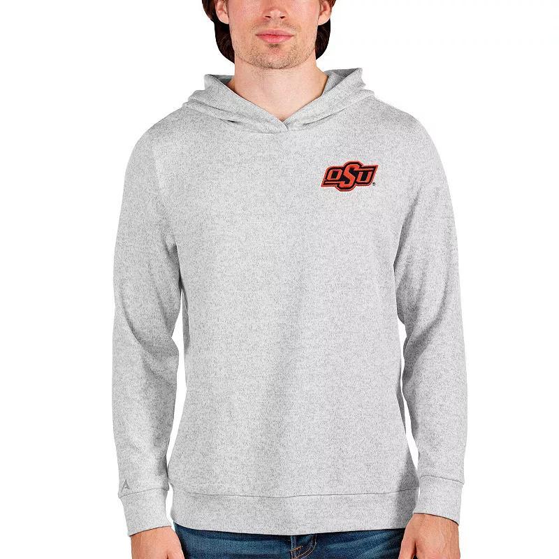 Mens Antigua Heathered Gray Oklahoma State Cowboys Absolute Pullover Hoodie Product Image