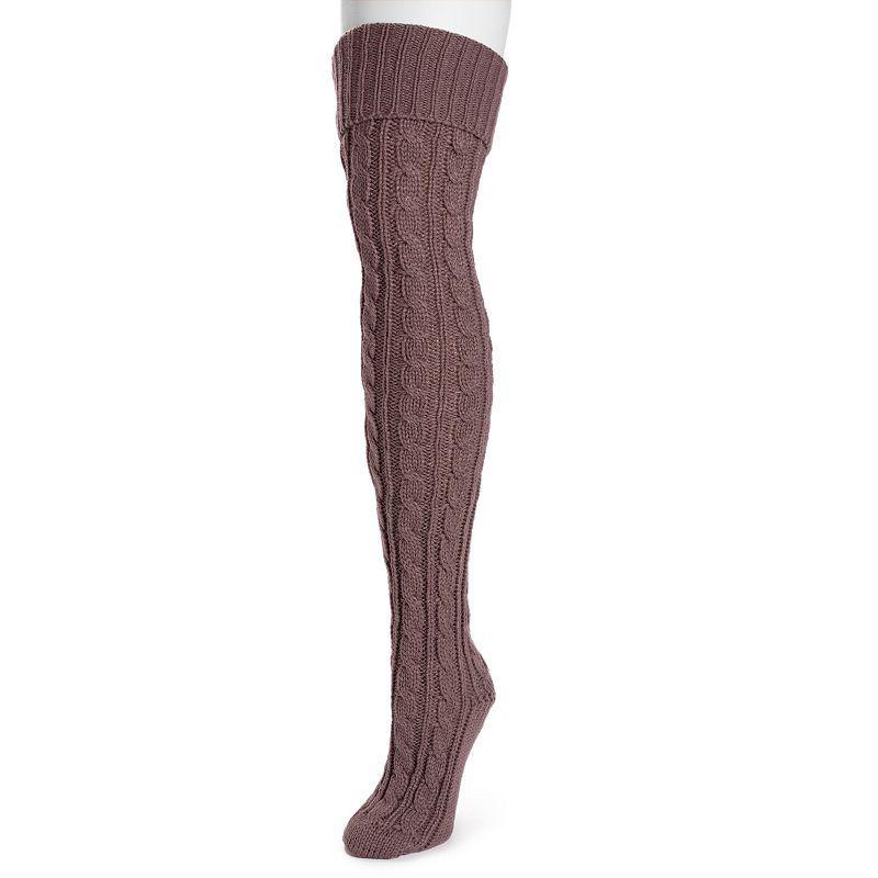 Womens MUK LUKS Cable Knit Over-the-Knee Socks Product Image