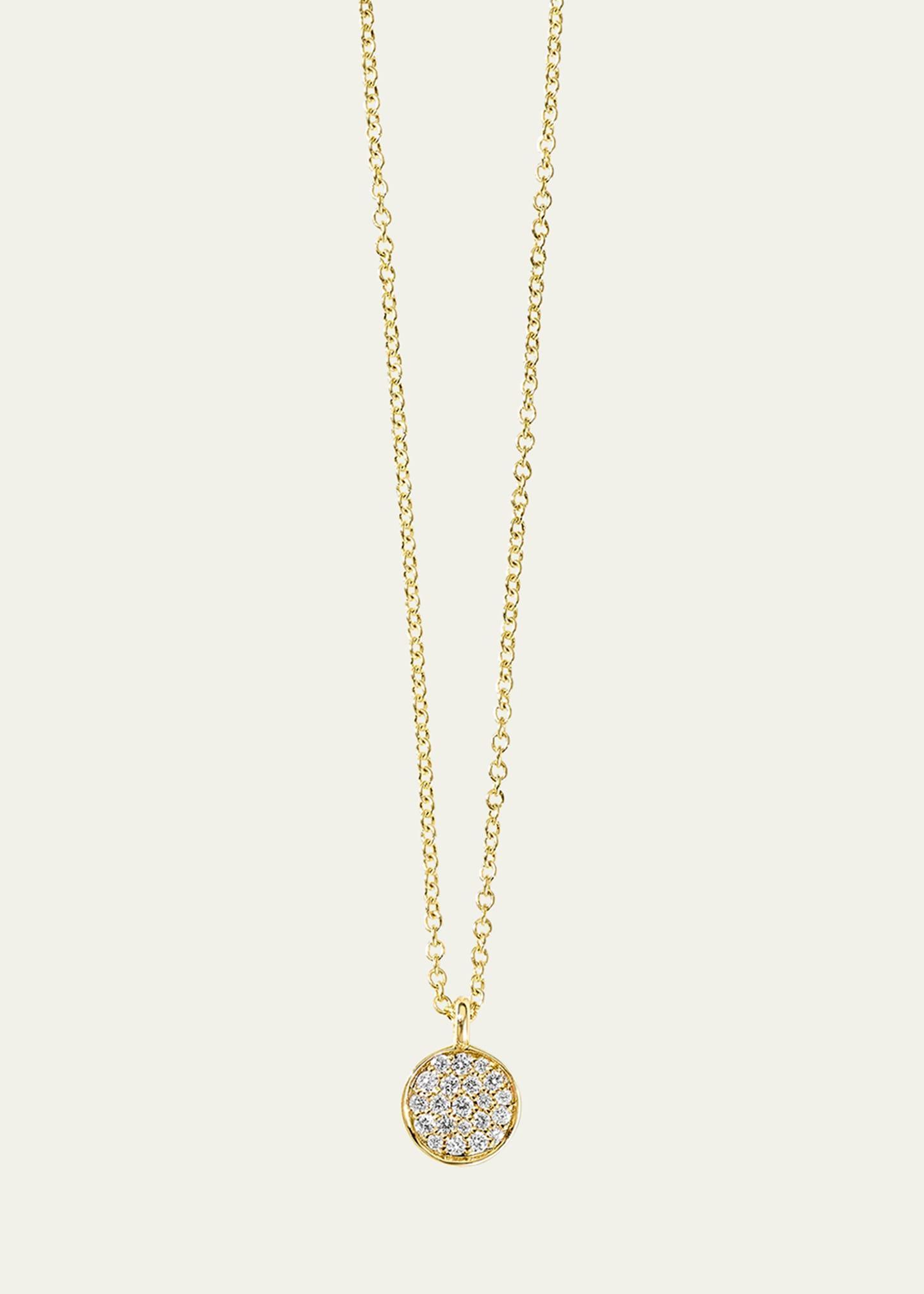 Mini Flower Pendant Necklace in 18K Gold with Diamonds Product Image