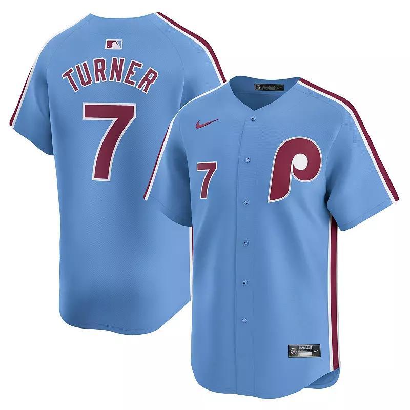 Mens Nike Trea Turner Blue Philadelphia Phillies Alternate Limited Player Jersey Product Image