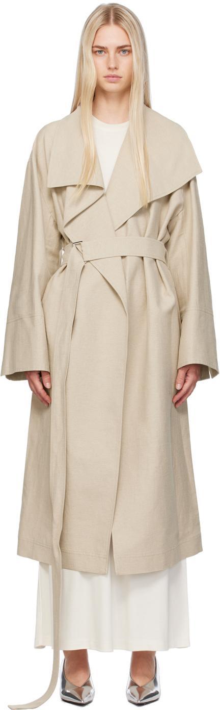 TOTÊME Beige Signature Coat In 044 Sand Product Image