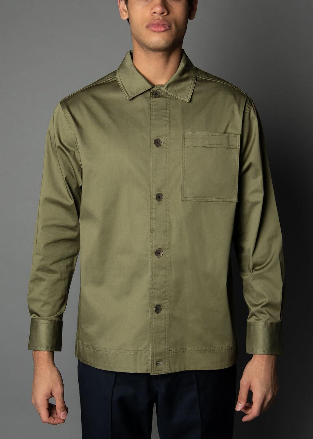 Prisao-X Olive Sateen Shirt Product Image