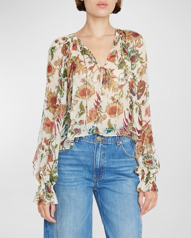 Womens Bernadette Silk Floral Blouse Product Image