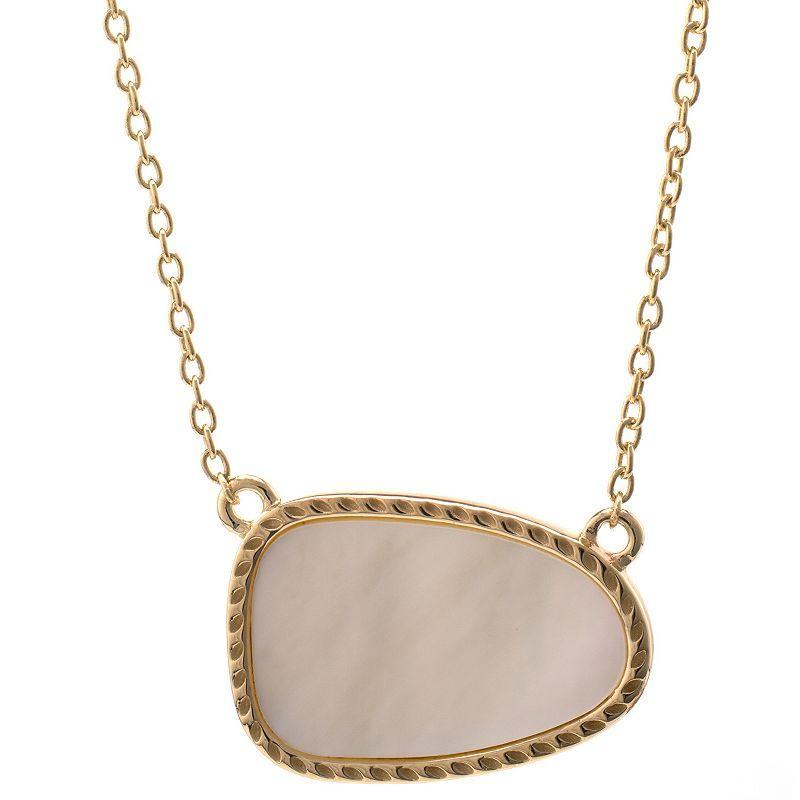 Gemistry 14k Gold Over Silver Mother Of Pearl Pendant Necklace, Womens Gold Tone Product Image