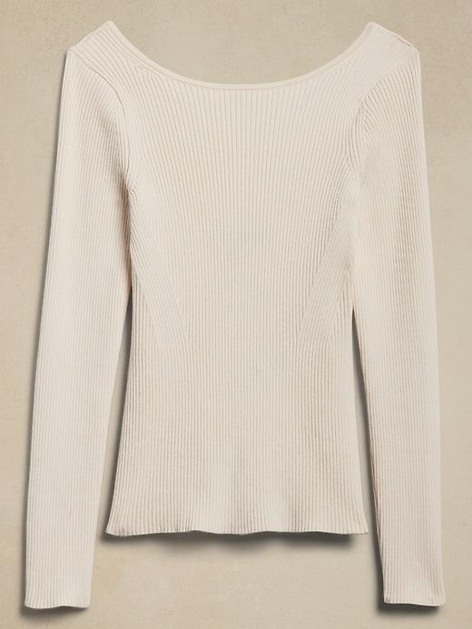 Scoop-Back Ribbed Sweater Product Image