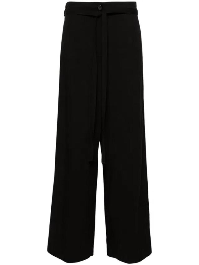 TOTÊME Belted Palazzo Pants In Black Product Image