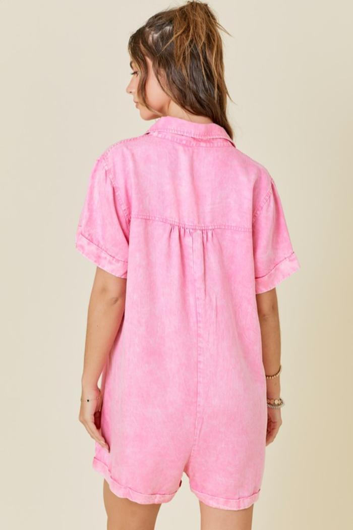 Washed Denim Romper Product Image