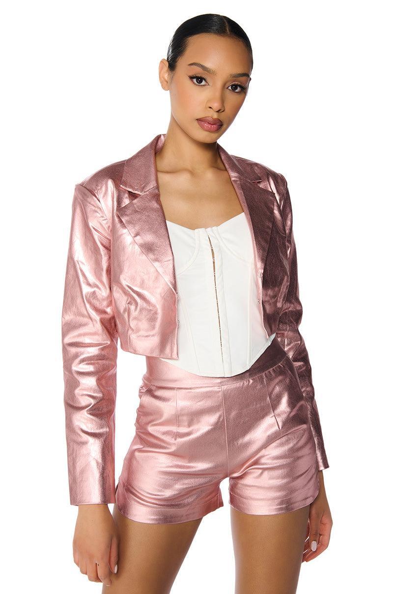 ROMY METALLIC CROP BLAZER product image