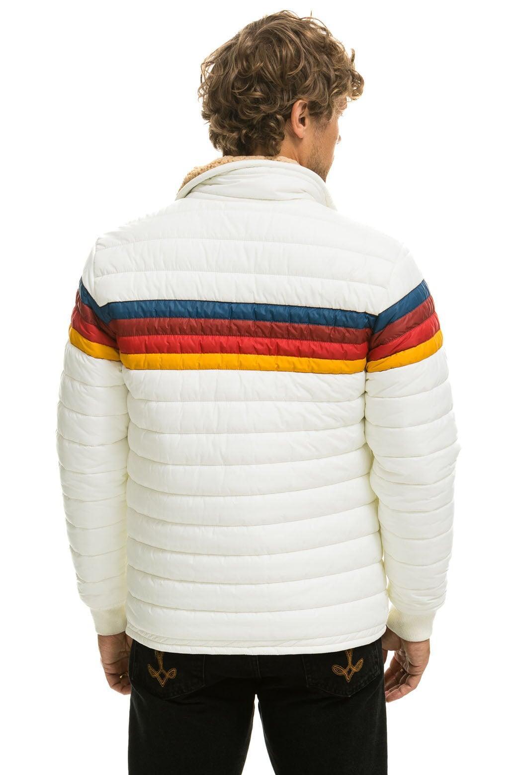 4 STRIPE RAINBOW SLEEVE JACKET -  WHITE Male Product Image