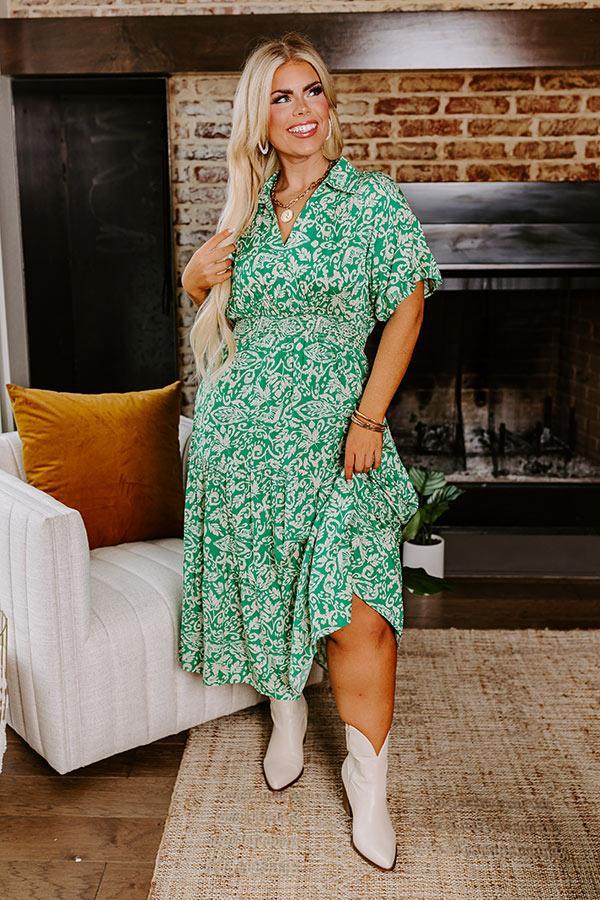 Resort Getaway Floral Midi in Green Curves Product Image