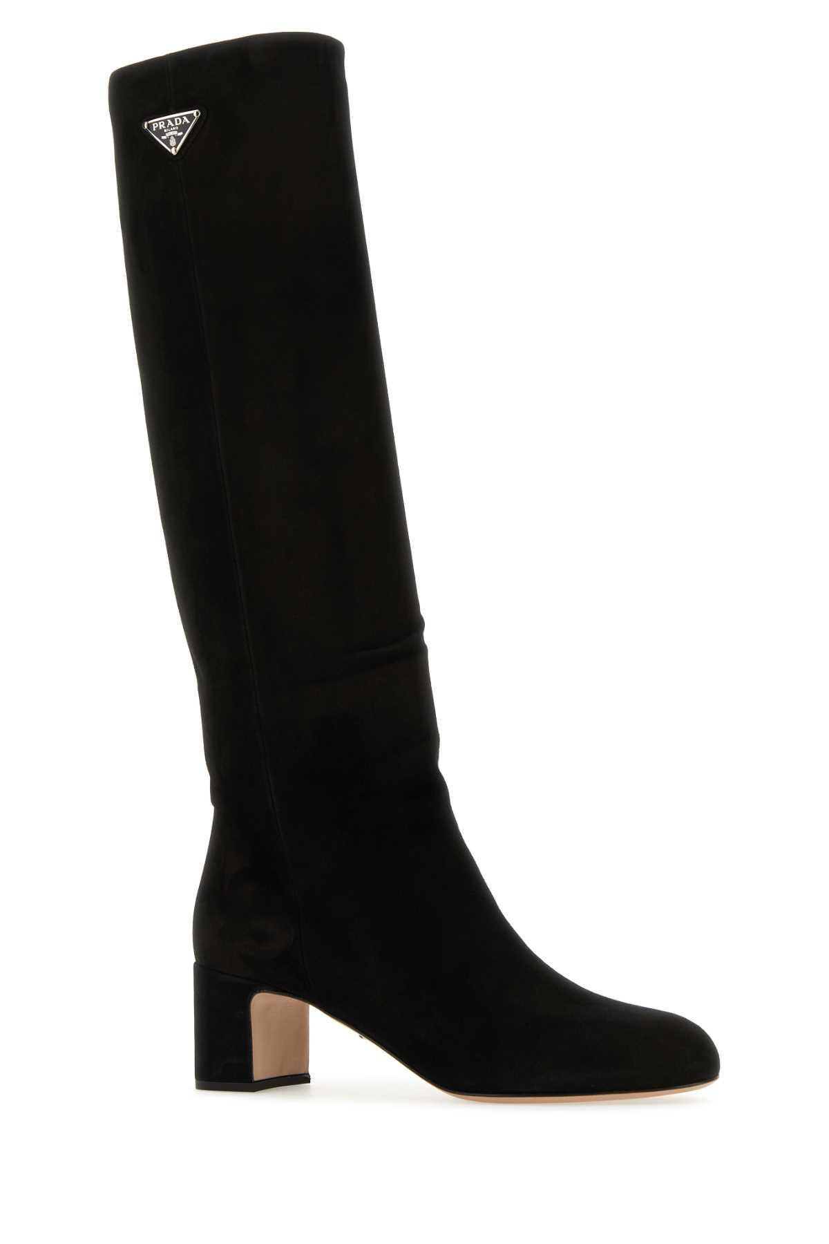 Black Suede Boot Women Product Image