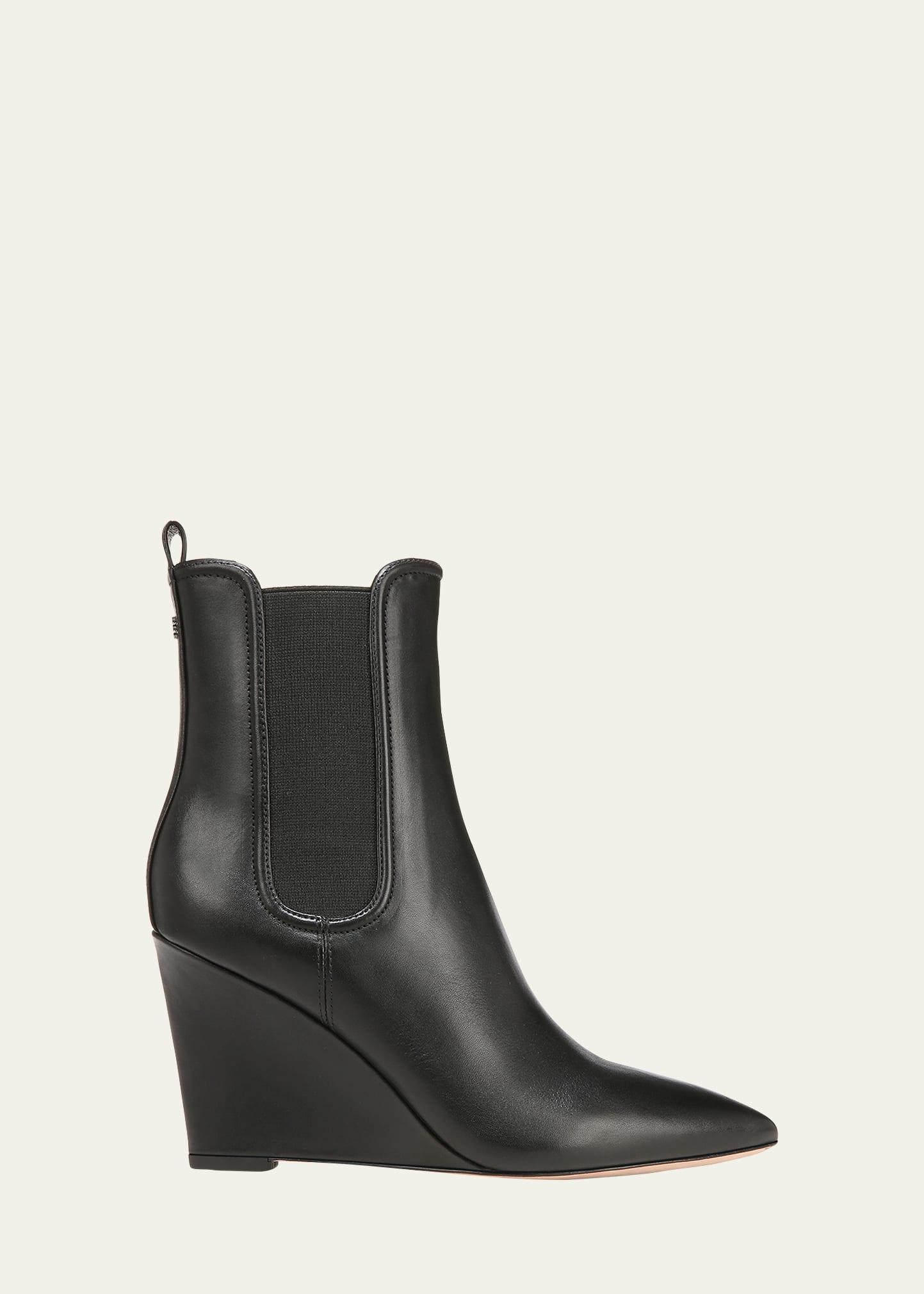 Iluska Leather Wedge Chelsea Booties Product Image