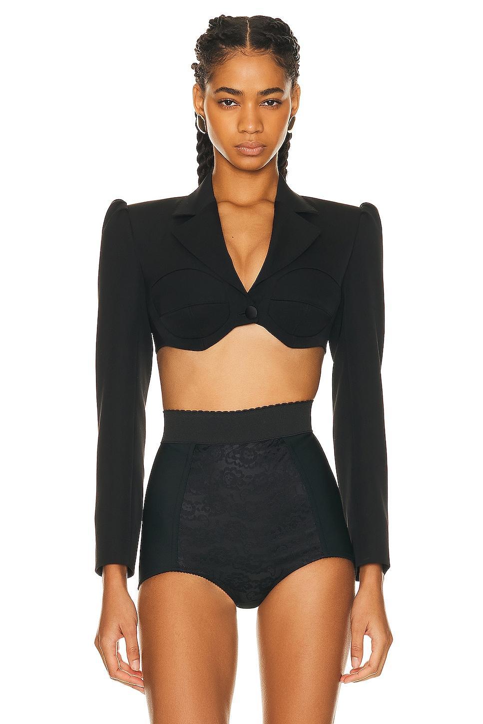 Dolce & Gabbana Cropped Jacket Black. (also in ). Product Image