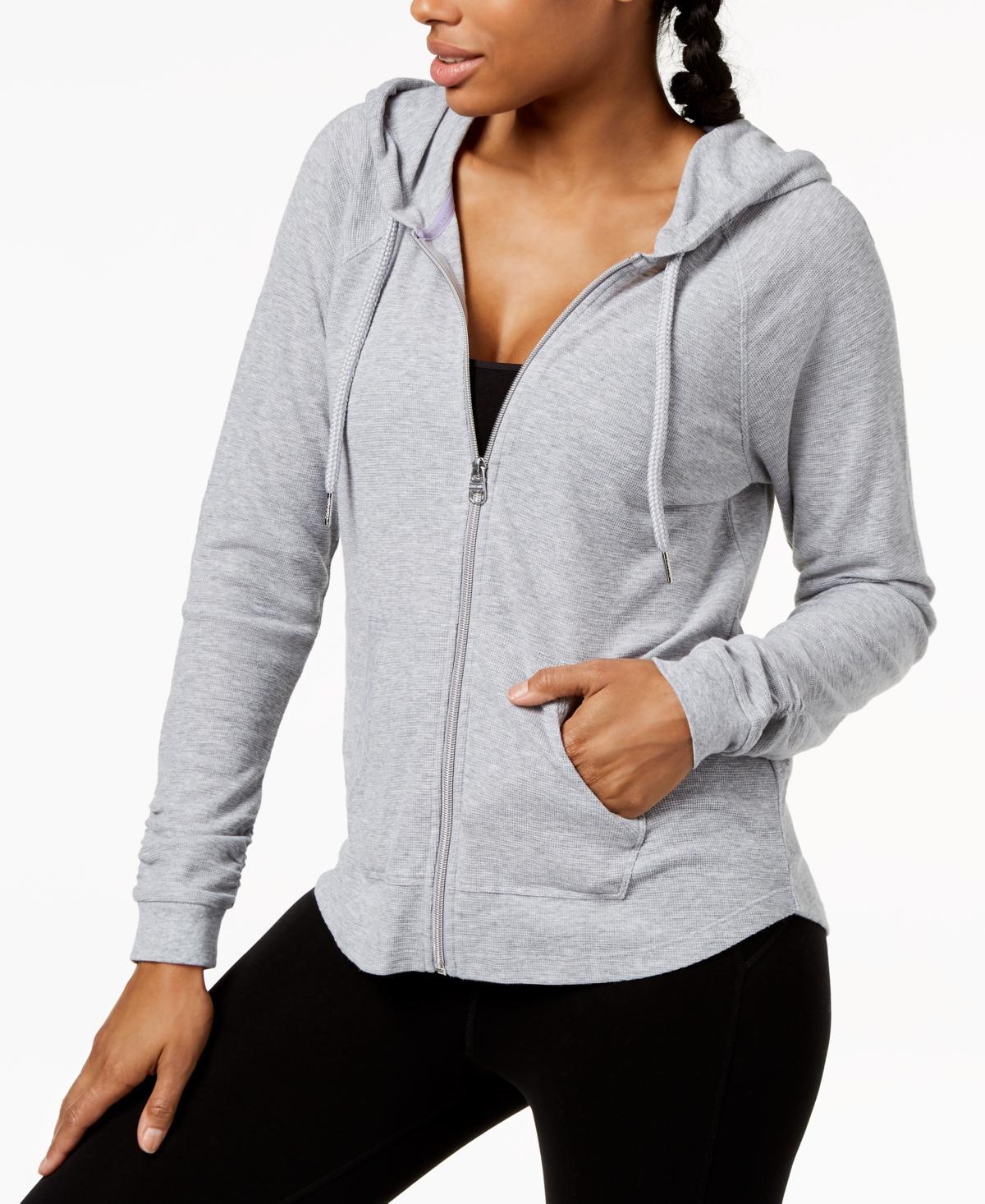 Calvin Klein Calvin Klein Women's Premium Performance Ruched Long Sleeve Zip Up Hoodie (Standard and Plus) Women's Jacket Product Image