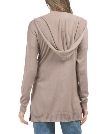 Loopknit Hooded Cardigan Sweater for Women Product Image