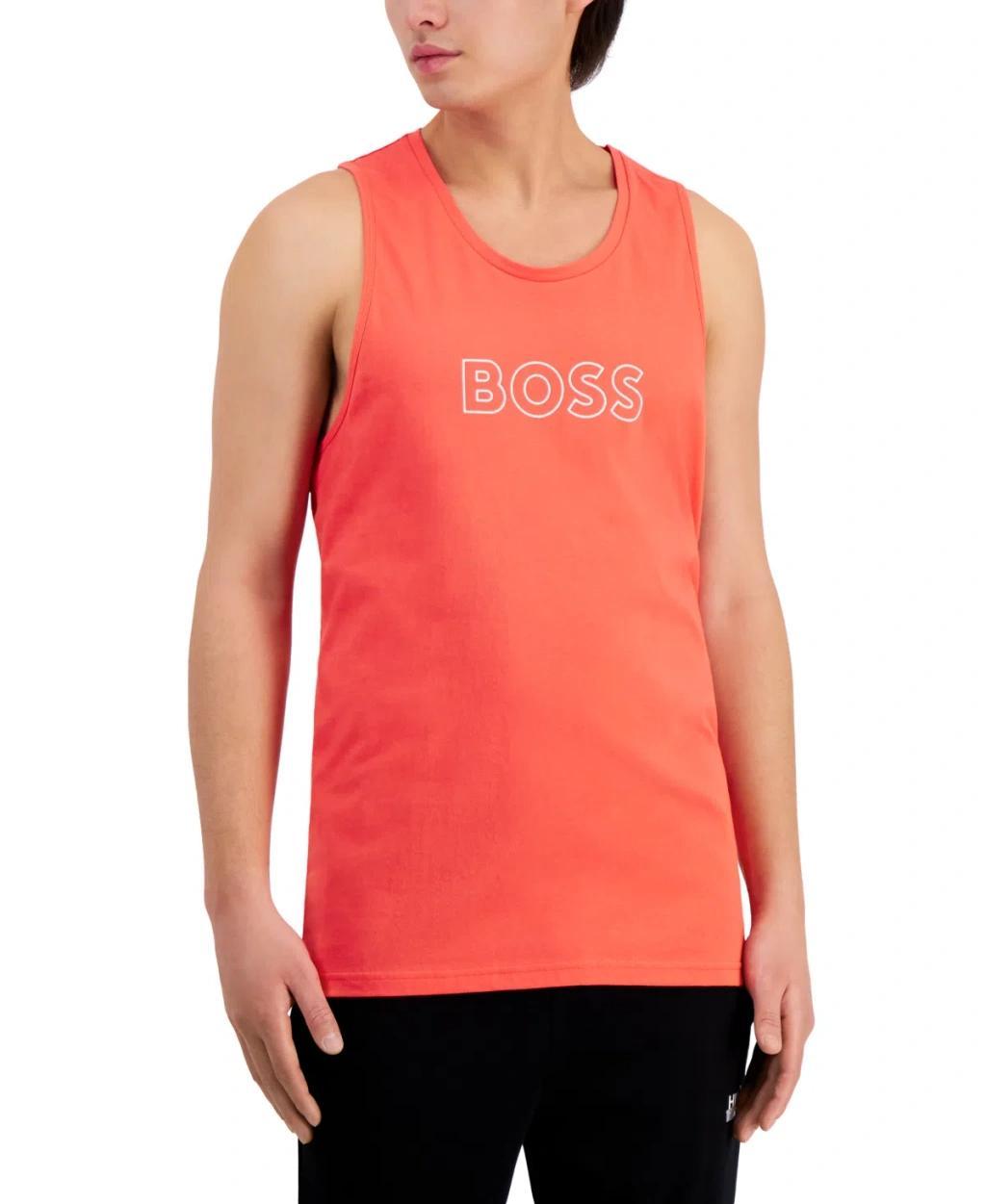 Boss By  Men's Beach Logo Tank Top In Medium Red Product Image