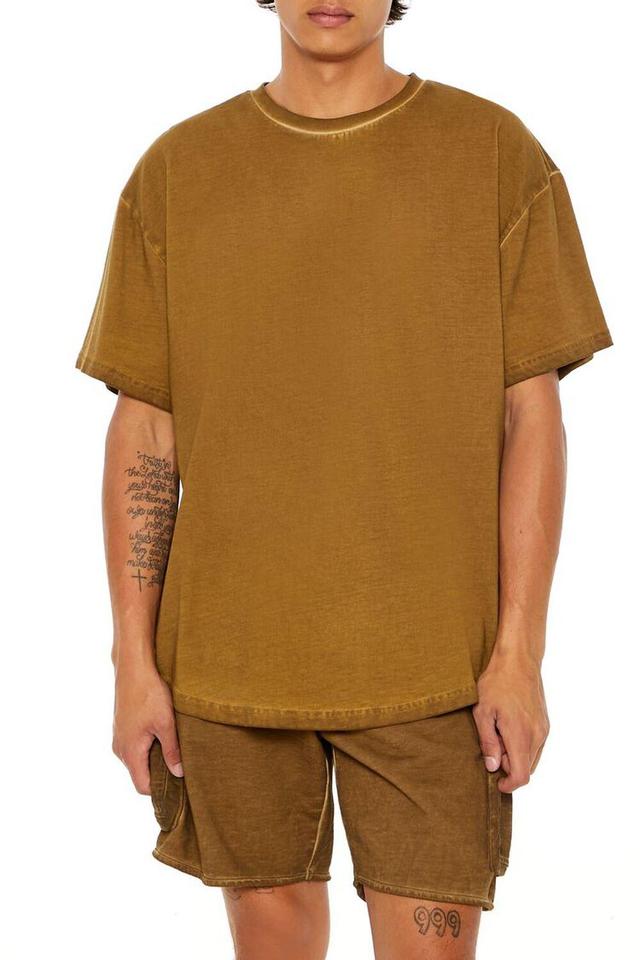 Oil Wash Curved-Hem Tee | Forever 21 Product Image