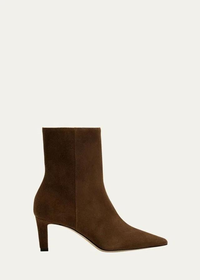 Alizze Suede Ankle Booties In Brown Product Image