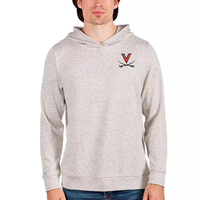 Mens Antigua Oatmeal Virginia Cavaliers Absolute Pullover Hoodie Product Image