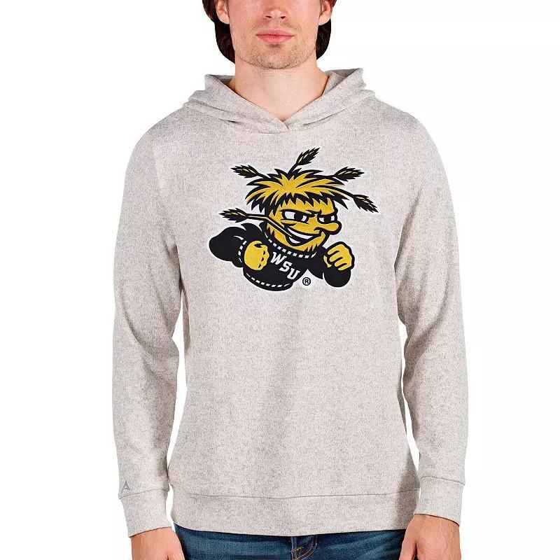 Mens Antigua Oatmeal Wichita State Shockers Team Logo Absolute Pullover Hoodie Product Image