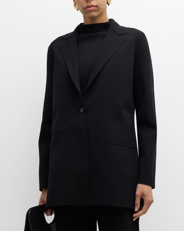 Single-Button Matte Crepe Blazer Product Image