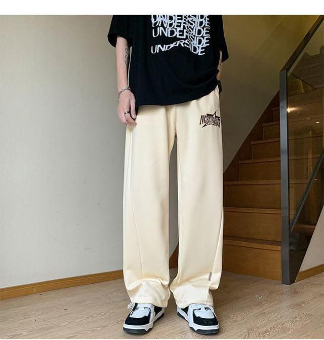 Mid Rise Print Straight Leg Sweatpants Product Image