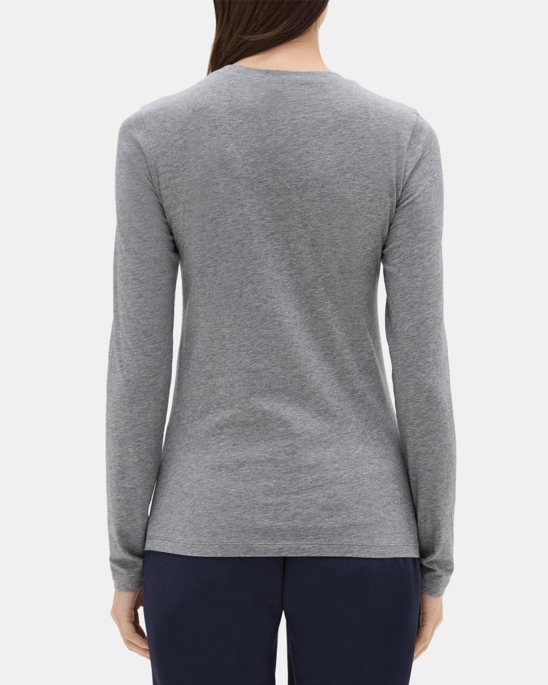 Long-Sleeve Tee In Stretch Cotton Product Image