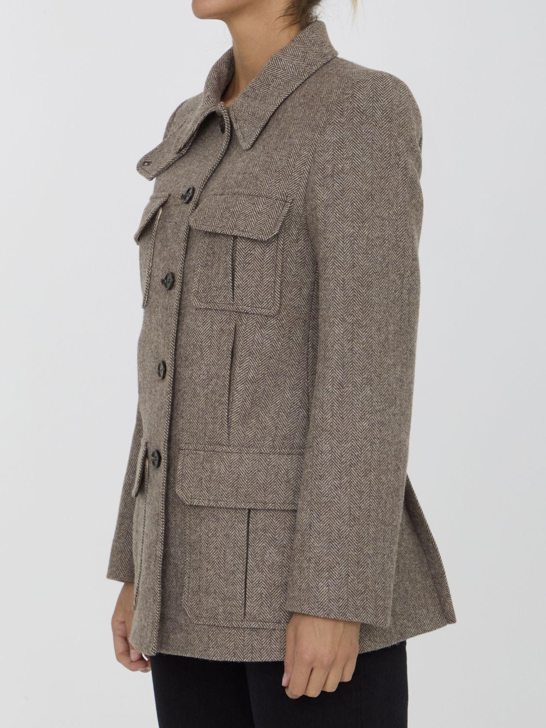 CHLOÉ Long Officer Jacket In Brown Product Image