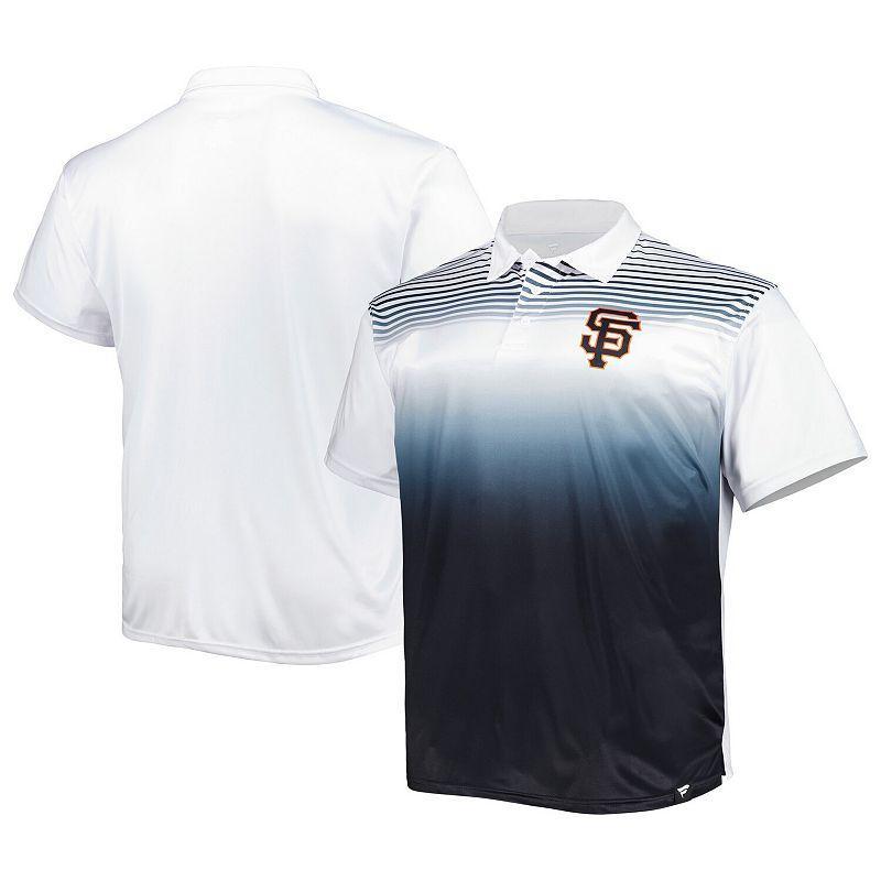 Mens White/Black San Francisco Giants Big & Tall Sublimated Polo Product Image