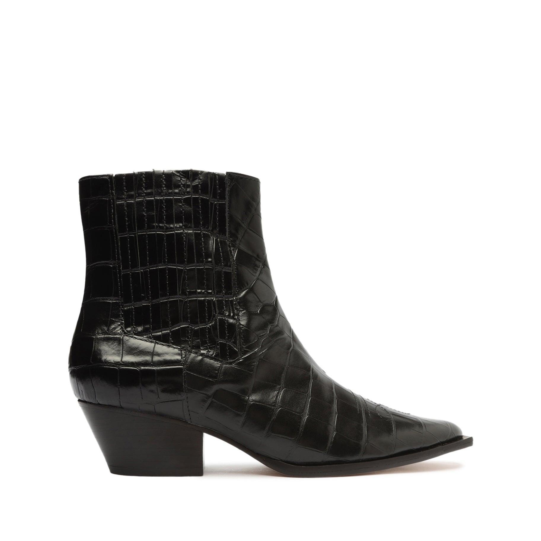 Briani Crocodile Embossed Leather Bootie Female Product Image