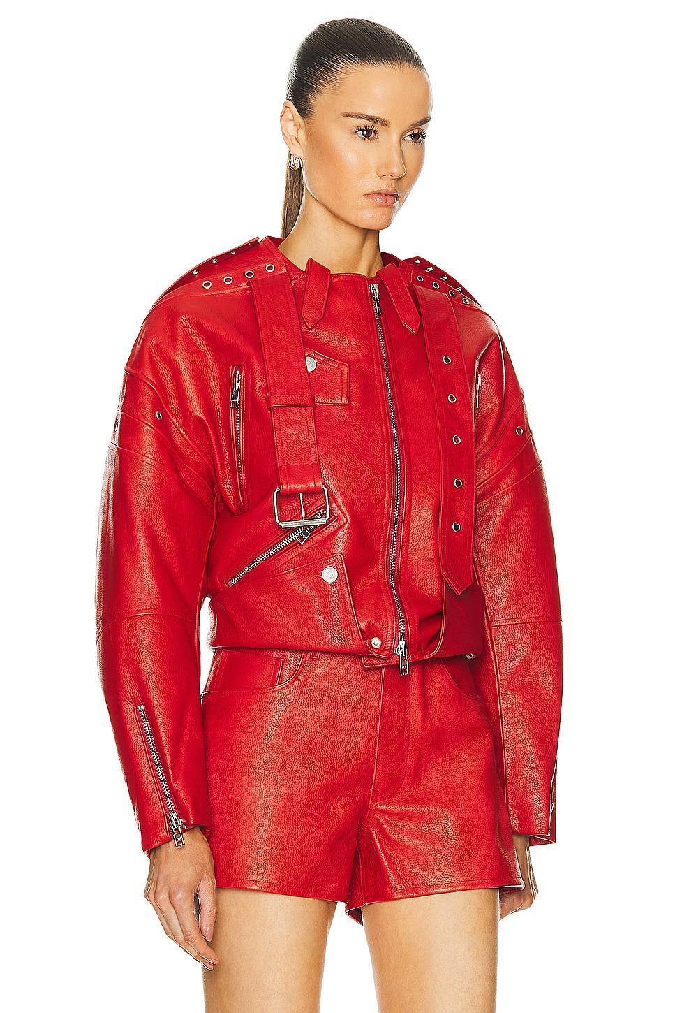 EZR Biker Jacket in Red Product Image