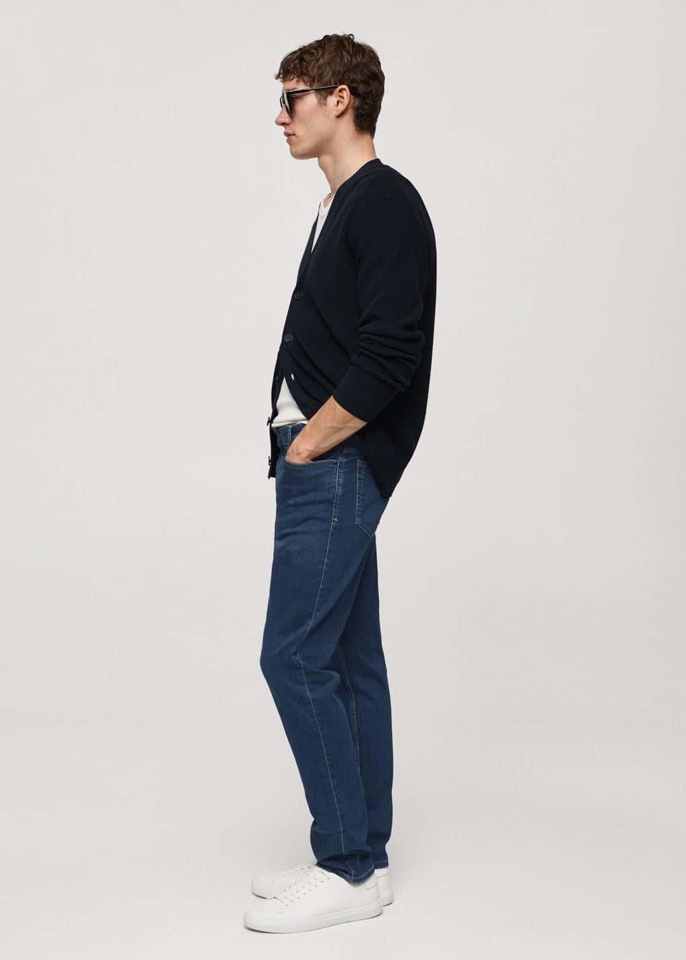 MANGO MAN - Slim fit Ultra Soft Touch Patrick jeans dark blueMen Product Image