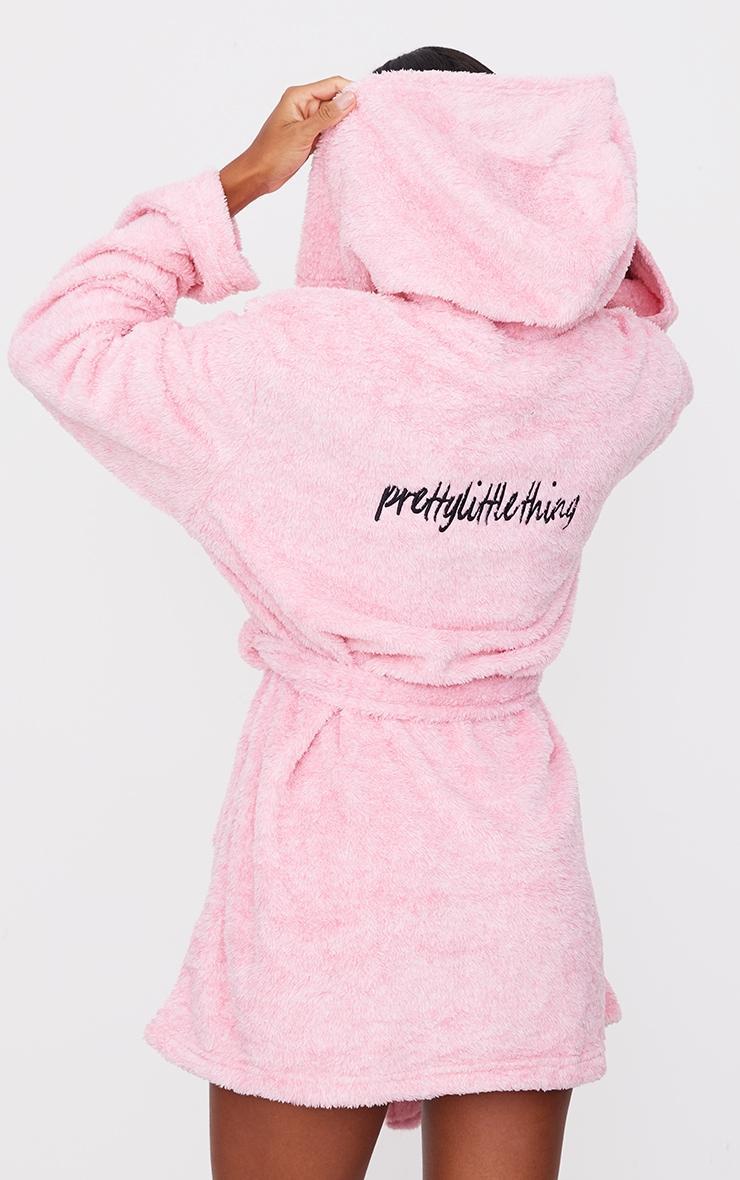 PRETTYLITTLETHING Pink Fluffy Bath Robe Product Image