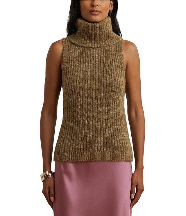 Lauren Ralph Lauren Sleeveless Wool Blend Slim Fit Turtleneck Sweater Product Image