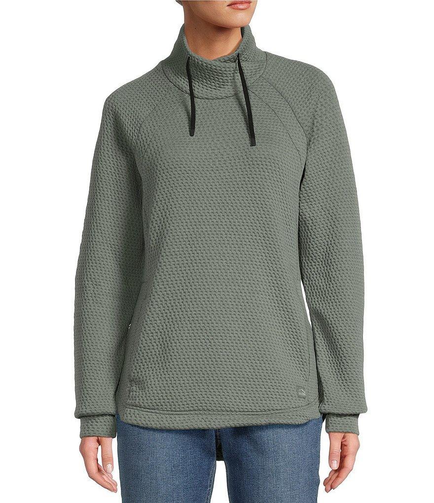 L.L.Bean Ridgeknit Crossneck Funnel Neck Long Sleeve Pullover Product Image