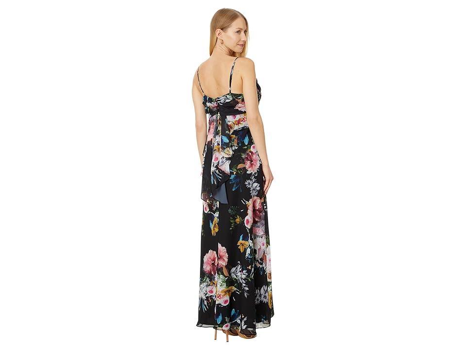 Betsy & Adam Long Drape Floral Print Multi) Women's Dress Product Image