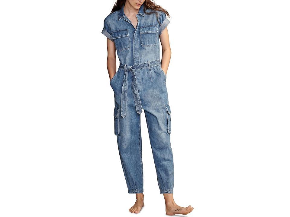 Lucky Brand Denim Short Sleeve Utility Jumpsuit (Homeland) Women's Dress Product Image