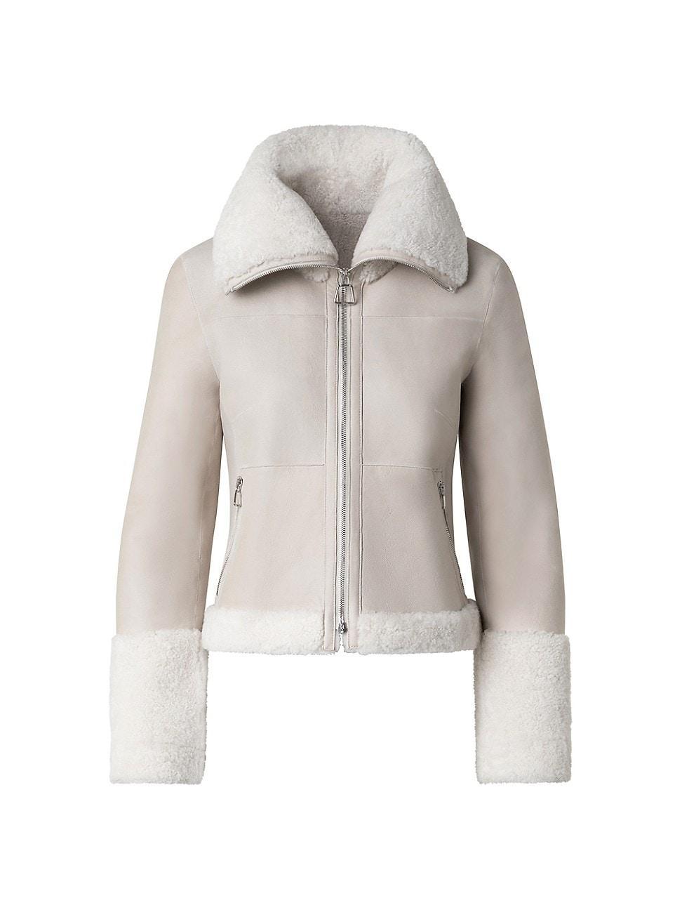 Womens Yasha Leather Shearling Jacket Product Image