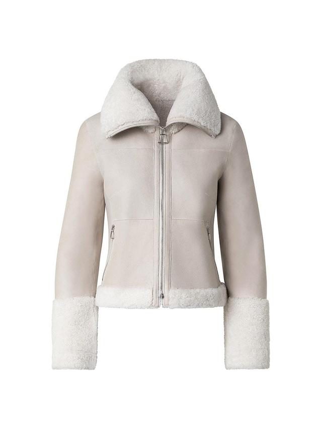 Womens Yasha Leather Shearling Jacket Product Image