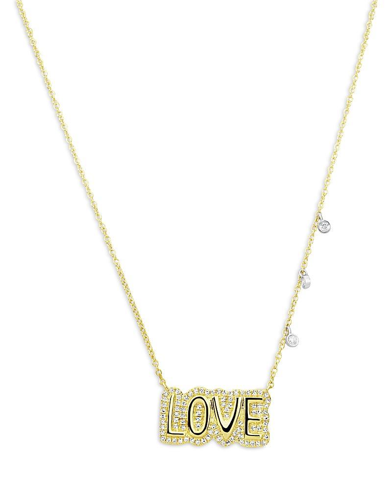 Womens LovePlate 14K Yellow Gold & 0.35 TCW Diamond Necklace Product Image