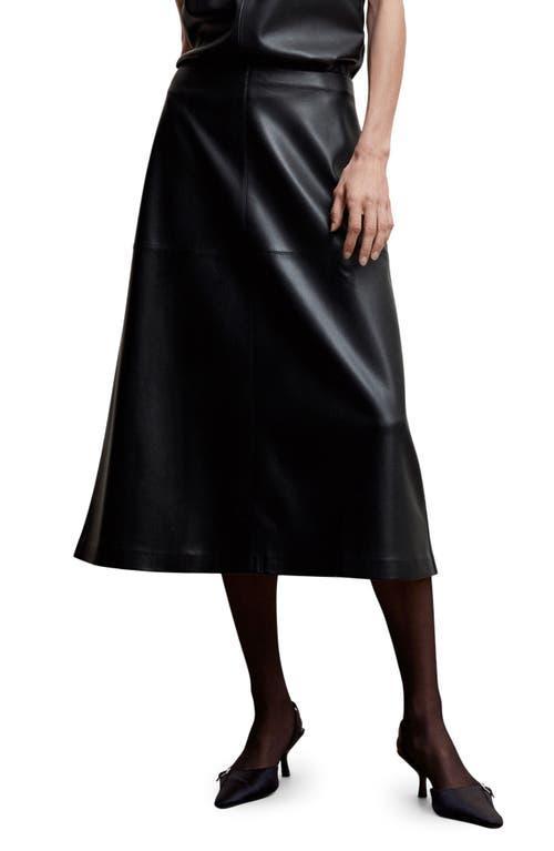 MANGO Faux Leather A-Line Skirt Product Image