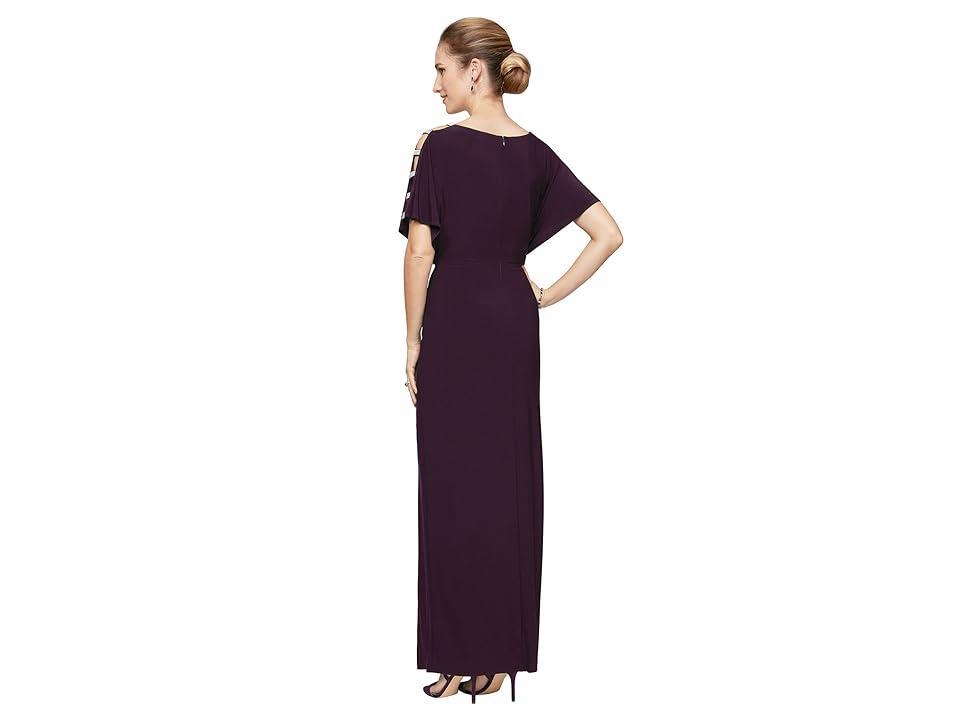 Alex Evenings Embellished Sleeve Knot Front Formal Gown Product Image