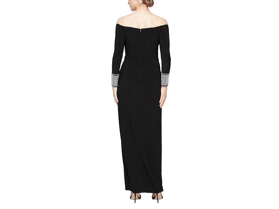 Alex Evenings Off the Shoulder Long Sleeve Gown Product Image