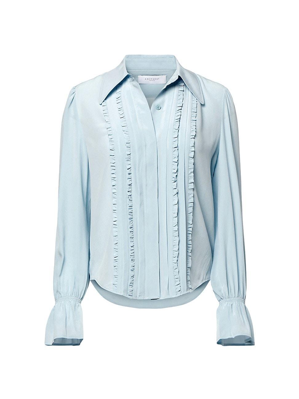 Womens Heidi Ruffled Silk Blouse Product Image